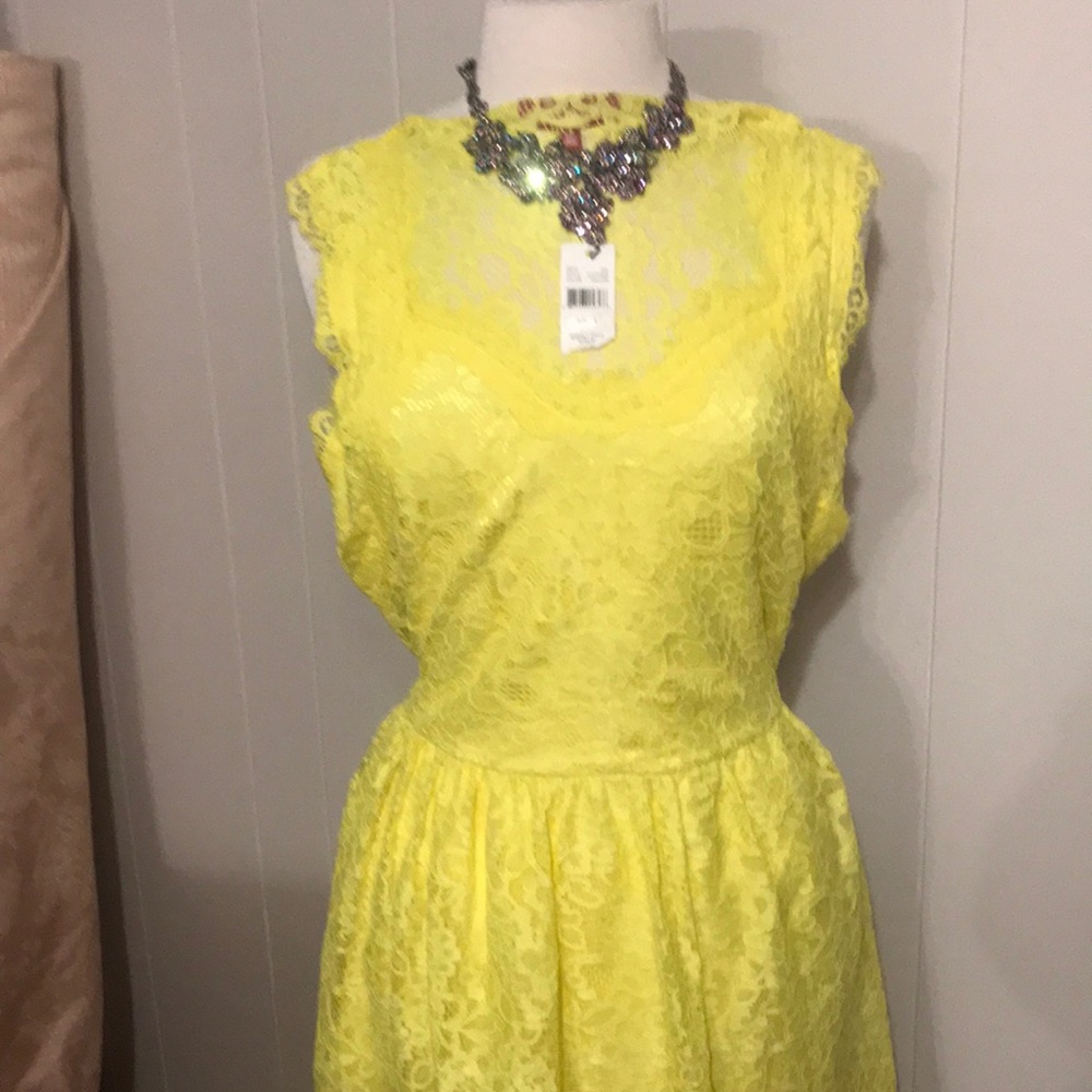 Yellow lace dress